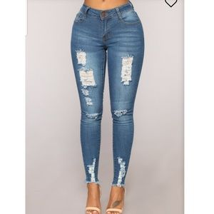 Distressed jeans